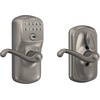 image:imageSchlage Camelot Keypad Lock with Lever Handle Electronic Keyless Door Entry Flex Lock AutoLock Option Satin Nickel FE595 CAM 619 ACCSatin Nickel