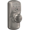 image:imageSchlage Camelot Keypad Lock with Lever Handle Electronic Keyless Door Entry Flex Lock AutoLock Option Satin Nickel FE595 CAM 619 ACCSatin Nickel