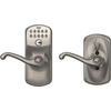 image:imageSchlage Camelot Keypad Lock with Lever Handle Electronic Keyless Door Entry Flex Lock AutoLock Option Satin Nickel FE595 CAM 619 ACCSatin Nickel