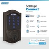 image:imageSchlage Connect Smart Deadbolt Lock with Touchscreen Keypad Keyless Front Door Entry ZWave Plus Compatible Satin Nickel BE469ZP CAM 619Aged Bronze