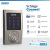 image:imageSchlage Connect Smart Deadbolt Lock with Touchscreen Keypad Keyless Front Door Entry ZWave Plus Compatible Satin Nickel BE469ZP CAM 619Bright Chrome