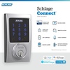 image:imageSchlage Connect Smart Deadbolt Lock with Touchscreen Keypad Keyless Front Door Entry ZWave Plus Compatible Satin Nickel BE469ZP CAM 619Satin Chrome