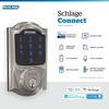 image:imageSchlage Connect Smart Deadbolt Lock with Touchscreen Keypad Keyless Front Door Entry ZWave Plus Compatible Satin Nickel BE469ZP CAM 619Satin Nickel