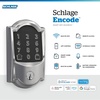 image:imageSchlage Encode Smart WiFi Deadbolt Lock with Touchscreen Keypad Keyless Front Door Entry App Control Alexa Google Home and Airbnb Compatible Matte Black BE489WB GRW 622Bright Chrome