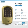 image:imageSchlage Encode Smart WiFi Deadbolt Lock with Touchscreen Keypad Keyless Front Door Entry App Control Alexa Google Home and Airbnb Compatible Matte Black BE489WB GRW 622Satin Brass