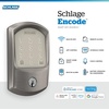image:imageSchlage Encode Smart WiFi Deadbolt Lock with Touchscreen Keypad Keyless Front Door Entry App Control Alexa Google Home and Airbnb Compatible Matte Black BE489WB GRW 622Satin Nickel