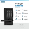 image:imageSchlage Encode Smart WiFi Lock with Lever Handle Touchscreen Keypad Keyless Entry Door Lock App Control Alexa Google Home and Airbnb Compatible Satin Nickel FE789WB CEN 619 LATMatte Black