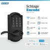 image:imageSchlage Encode Smart WiFi Lock with Lever Handle Touchscreen Keypad Keyless Entry Door Lock App Control Alexa Google Home and Airbnb Compatible Satin Nickel FE789WB CEN 619 LATMatte Black