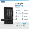image:imageSchlage Encode Smart WiFi Lock with Lever Handle Touchscreen Keypad Keyless Entry Door Lock App Control Alexa Google Home and Airbnb Compatible Satin Nickel FE789WB CEN 619 LATMatte Black