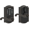 image:imageSchlage Touch Camelot Electronic Lock with Lever Handle Touchscreen Keypad Keyless Front Door Entry Satin Nickel FE695 CAM 619 FLAAged Bronze