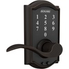image:imageSchlage Touch Camelot Electronic Lock with Lever Handle Touchscreen Keypad Keyless Front Door Entry Satin Nickel FE695 CAM 619 FLAAged Bronze