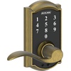image:imageSchlage Touch Camelot Electronic Lock with Lever Handle Touchscreen Keypad Keyless Front Door Entry Satin Nickel FE695 CAM 619 FLAAntique Brass