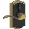 image:imageSchlage Touch Camelot Electronic Lock with Lever Handle Touchscreen Keypad Keyless Front Door Entry Satin Nickel FE695 CAM 619 FLAAntique Brass