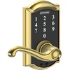image:imageSchlage Touch Camelot Electronic Lock with Lever Handle Touchscreen Keypad Keyless Front Door Entry Satin Nickel FE695 CAM 619 FLABright Brass