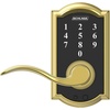 image:imageSchlage Touch Camelot Electronic Lock with Lever Handle Touchscreen Keypad Keyless Front Door Entry Satin Nickel FE695 CAM 619 FLABright Brass