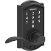 image:imageSchlage Touch Camelot Electronic Lock with Lever Handle Touchscreen Keypad Keyless Front Door Entry Satin Nickel FE695 CAM 619 FLAMatte Black