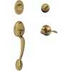 image:imageSCHLAGE Plymouth Single Cylinder Handleset and Plymouth Knob Bright Brass F60 PLY 605Antique Brass