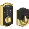 image:imageSchlage BE375 CAM 619 Touch Camelot Deadbolt Electronic Keyless Entry Lock Satin NickelBright Brass