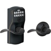 image:imageSchlage Camelot Keypad Lock with Lever Handle Electronic Keyless Door Entry AutoLock Enabled Antique Brass FE575 CAM 609 ACCAged Bronze