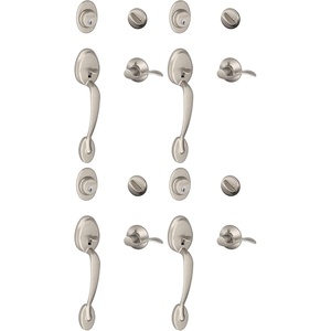 image:imageSCHLAGE Plymouth Single Cylinder Handleset and Plymouth Knob Bright Brass F60 PLY 605Satin Nickel