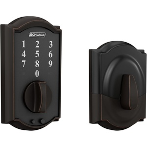 image:imageSchlage BE375 CAM 619 Touch Camelot Deadbolt Electronic Keyless Entry Lock Satin NickelAged Bronze