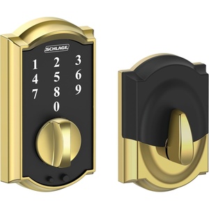 image:imageSchlage BE375 CAM 619 Touch Camelot Deadbolt Electronic Keyless Entry Lock Satin NickelBright Brass