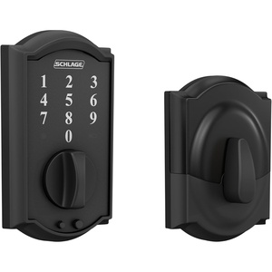 image:imageSchlage BE375 CAM 619 Touch Camelot Deadbolt Electronic Keyless Entry Lock Satin NickelMatte Black