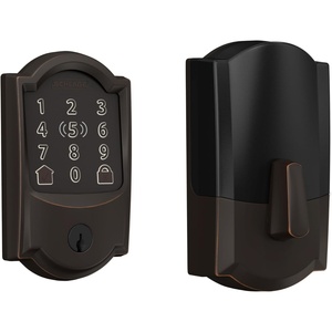 image:imageSchlage Encode Plus Smart WiFi Lock for Front Door Keyless Entry Deadbolt Unlock with Apple Watch Builtin WiFi and App Control Easy Install Alexa amp Apple HomeKit Compatible Matte BlackAged Bronze