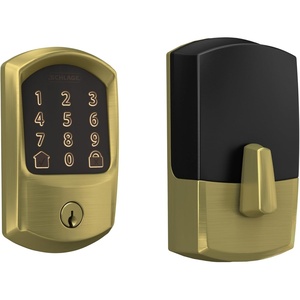 image:imageSchlage Encode Smart WiFi Deadbolt Lock with Touchscreen Keypad Keyless Front Door Entry App Control Alexa Google Home and Airbnb Compatible Matte Black BE489WB GRW 622Satin Brass