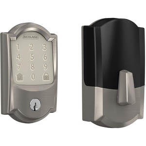 image:imageSchlage Encode Smart WiFi Deadbolt Lock with Touchscreen Keypad Keyless Front Door Entry App Control Alexa Google Home and Airbnb Compatible Matte Black BE489WB GRW 622Satin Nickel