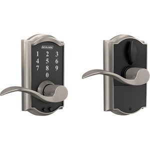 image:imageSchlage Touch Camelot Electronic Lock with Lever Handle Touchscreen Keypad Keyless Front Door Entry Satin Nickel FE695 CAM 619 FLASatin Nickel