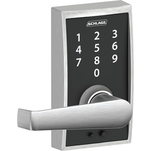 image:imageSchlage Touch Century Lock with Elan Lever Satin Chrome FE695 CEN 626 ELA