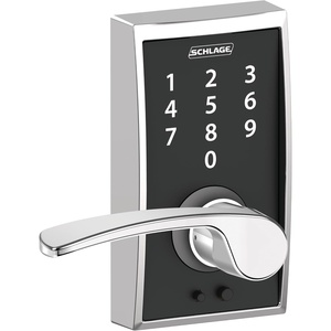 image:imageSchlage Touch Century Lock with Merano Lever Bright Chrome FE695 CEN 625 MERBright Chrome