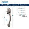 image:imageSCHLAGE Plymouth Front Entry Handle Flair RightHanded Interior Lever Aged Bronze FE285 PLY 716 FLA RHAntique Pewter