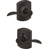 image:imageSchlage F10 ACC 622 Accent Door Lever Hall amp Closet Passage Lock Matte BlackAged Bronze