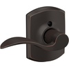 image:imageSchlage F10 ACC 622 Accent Door Lever Hall amp Closet Passage Lock Matte BlackAged Bronze