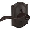 image:imageSchlage F10 ACC 622 Accent Door Lever Hall amp Closet Passage Lock Matte BlackAged Bronze
