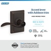 image:imageSchlage F10 ACC 622 Accent Door Lever Hall amp Closet Passage Lock Matte BlackAged Bronze