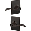 image:imageSchlage F10 ACC 622 Accent Door Lever Hall amp Closet Passage Lock Matte BlackAged Bronze