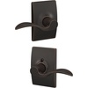 image:imageSchlage F10 ACC 622 Accent Door Lever Hall amp Closet Passage Lock Matte BlackAged Bronze