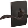 image:imageSchlage F10 ACC 622 Accent Door Lever Hall amp Closet Passage Lock Matte BlackAged Bronze