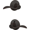 image:imageSchlage F10 ACC 622 Accent Door Lever Hall amp Closet Passage Lock Matte BlackAged Bronze