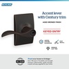 image:imageSchlage F10 ACC 622 Accent Door Lever Hall amp Closet Passage Lock Matte BlackAged Bronze