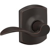 image:imageSchlage F10 ACC 622 Accent Door Lever Hall amp Closet Passage Lock Matte BlackAged Bronze