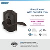 image:imageSchlage F10 ACC 622 Accent Door Lever Hall amp Closet Passage Lock Matte BlackAged Bronze