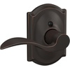 image:imageSchlage F10 ACC 622 Accent Door Lever Hall amp Closet Passage Lock Matte BlackAged Bronze