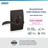 image:imageSchlage F10 ACC 622 Accent Door Lever Hall amp Closet Passage Lock Matte BlackAged Bronze