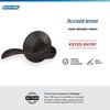 image:imageSchlage F10 ACC 622 Accent Door Lever Hall amp Closet Passage Lock Matte BlackAged Bronze
