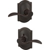 image:imageSchlage F10 ACC 622 Accent Door Lever Hall amp Closet Passage Lock Matte BlackAged Bronze