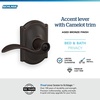 image:imageSchlage F10 ACC 622 Accent Door Lever Hall amp Closet Passage Lock Matte BlackAged Bronze